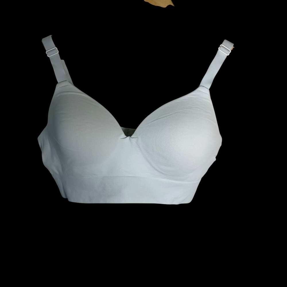 Shapermint Essentials Wireless Bra White XL Seamless Comfort Support